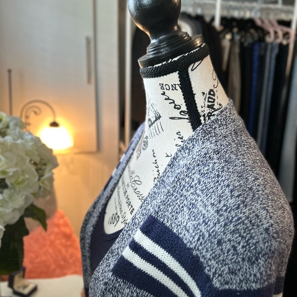 BEAUTIFUL, aerie , long blue and white cardigan, size S - Picture 5 of 13